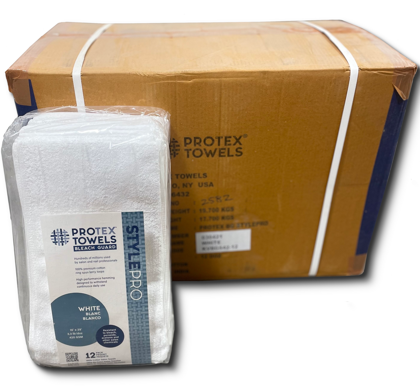 ProTex Bleach Guard StylePRO™ 16"x29" Towels - Case Pack - 3.3 lb per pk