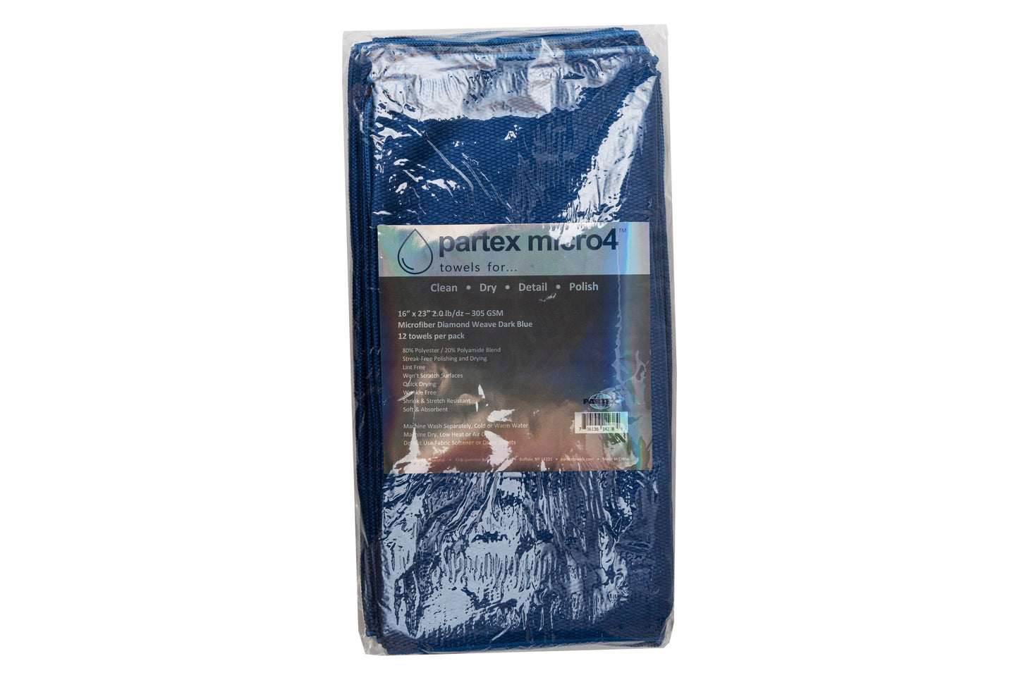 Partex micro4™ Microfiber Diamond Weave 16"x23" Towels - 12/Pack - 2.0 lb per pk