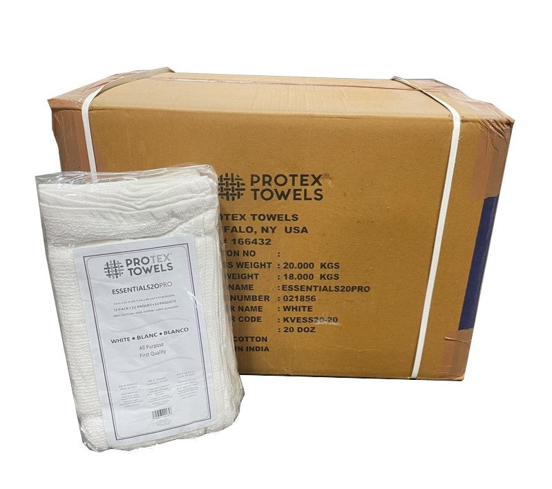ProTex Essentials20PRO™ 14" x 25" White Towels - Case Pack