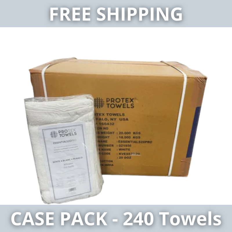 ProTex Essentials20PRO™ White 14"x25" Towels - Case Pack - 2.0 lb per pk