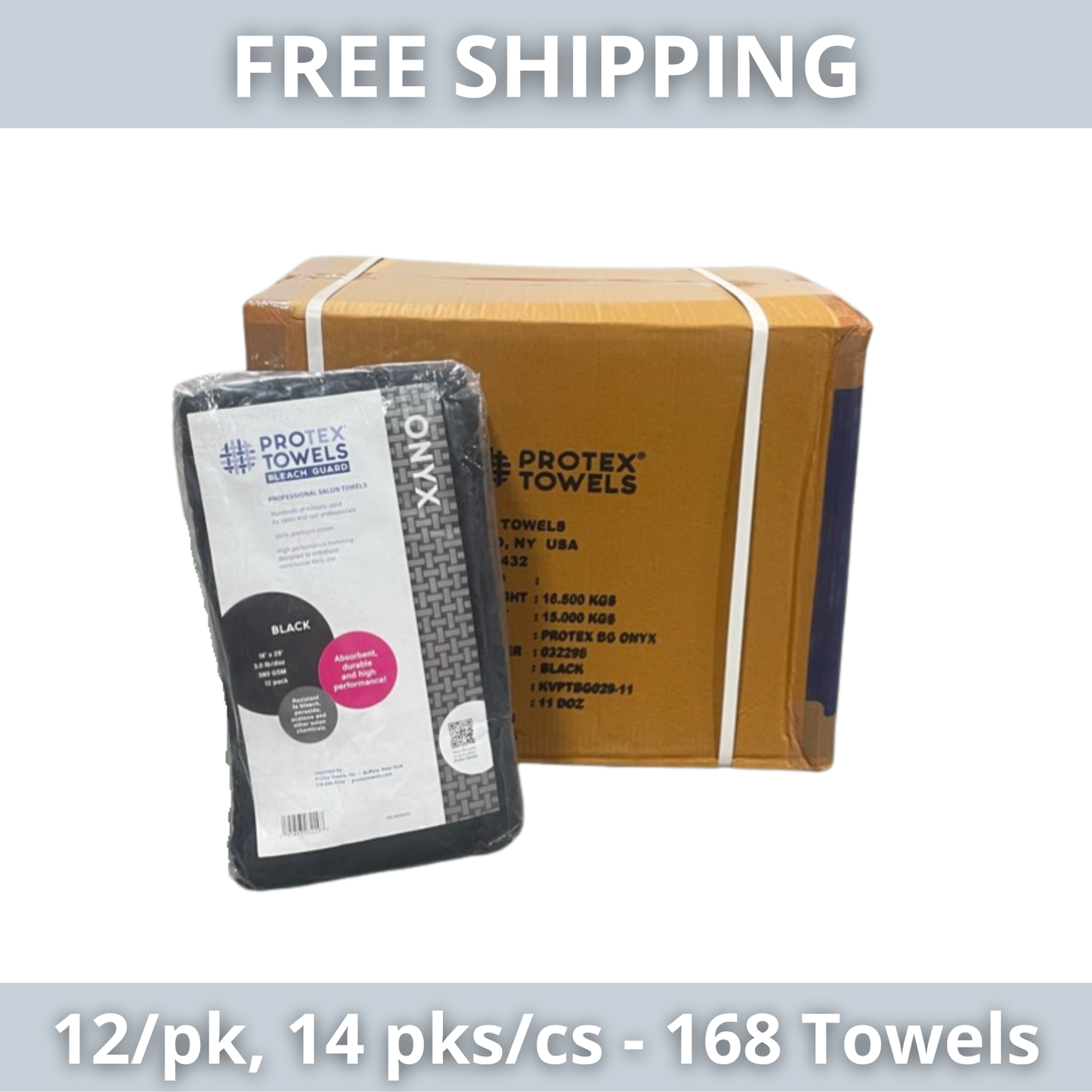 ProTex Bleach Guard Onyx™ 16"x29" 3lb/12Pk 168 Towels/Case