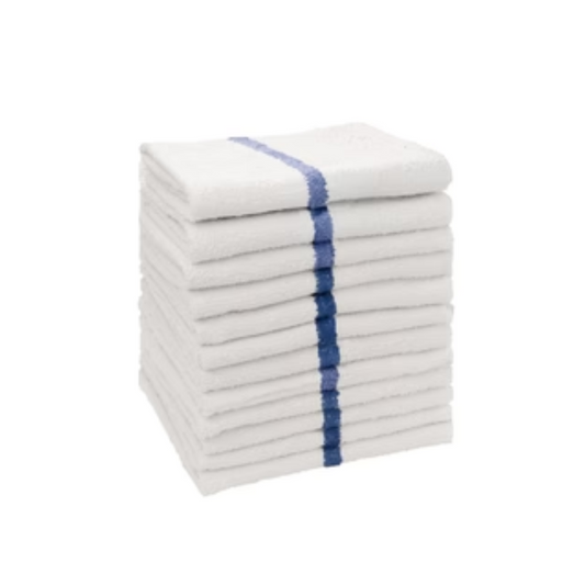 ProTex EssentialsFSPRO™ White Towels w/ Blue Stripe
