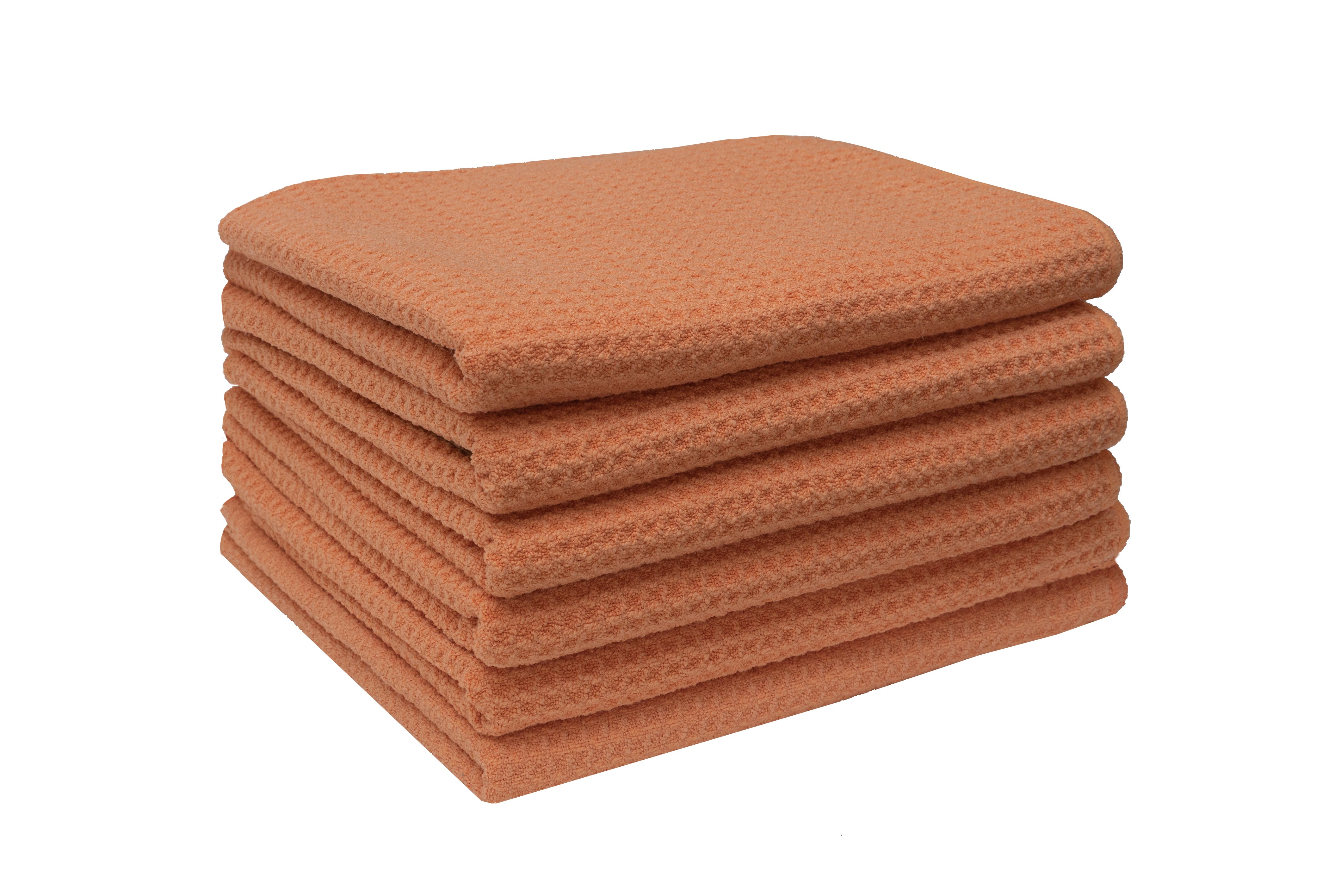 Partex micro4™ Peach Microfiber 16" x 27" Waffle Weave Towels