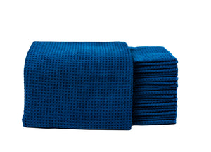 16x24 Microfiber Waffle Weave Towel - Pack of 6 Blue